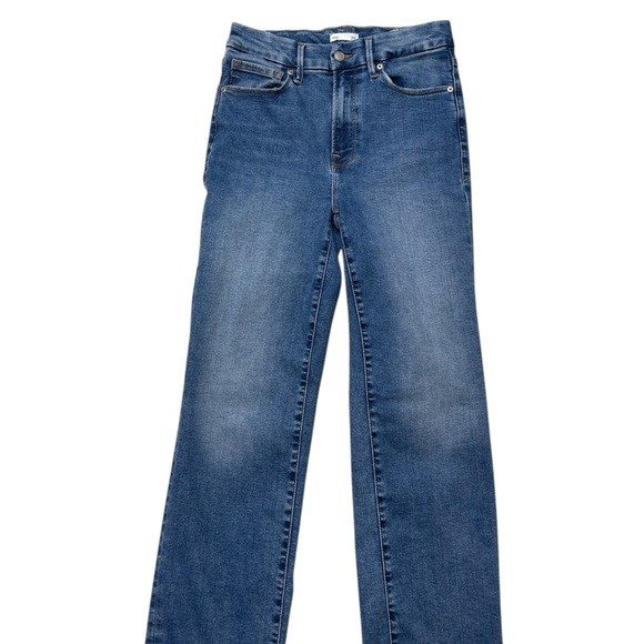 Good American Always Fits Straight Classic Blue Denim Jeans Size 6-12 Stretch - Picture 4 of 13